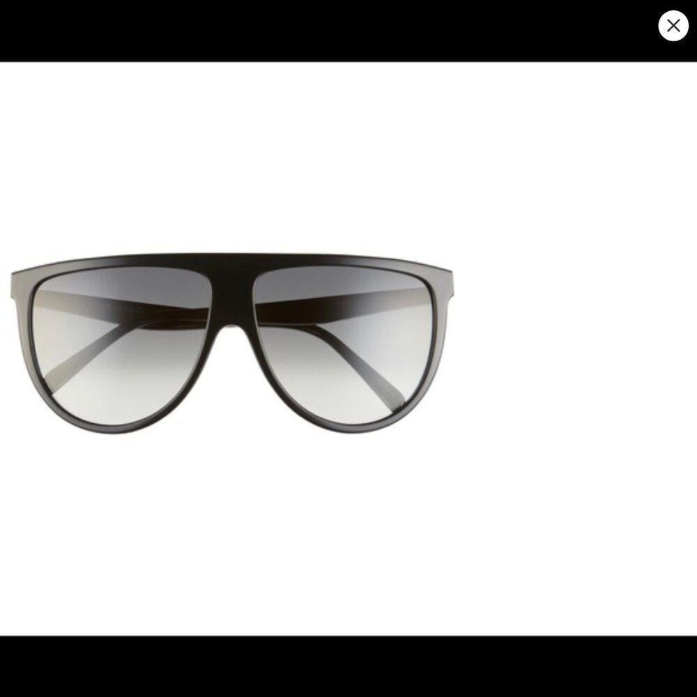 Celine 62cm Oversize Shiny Black Sunglasses - Picture 4 of 13